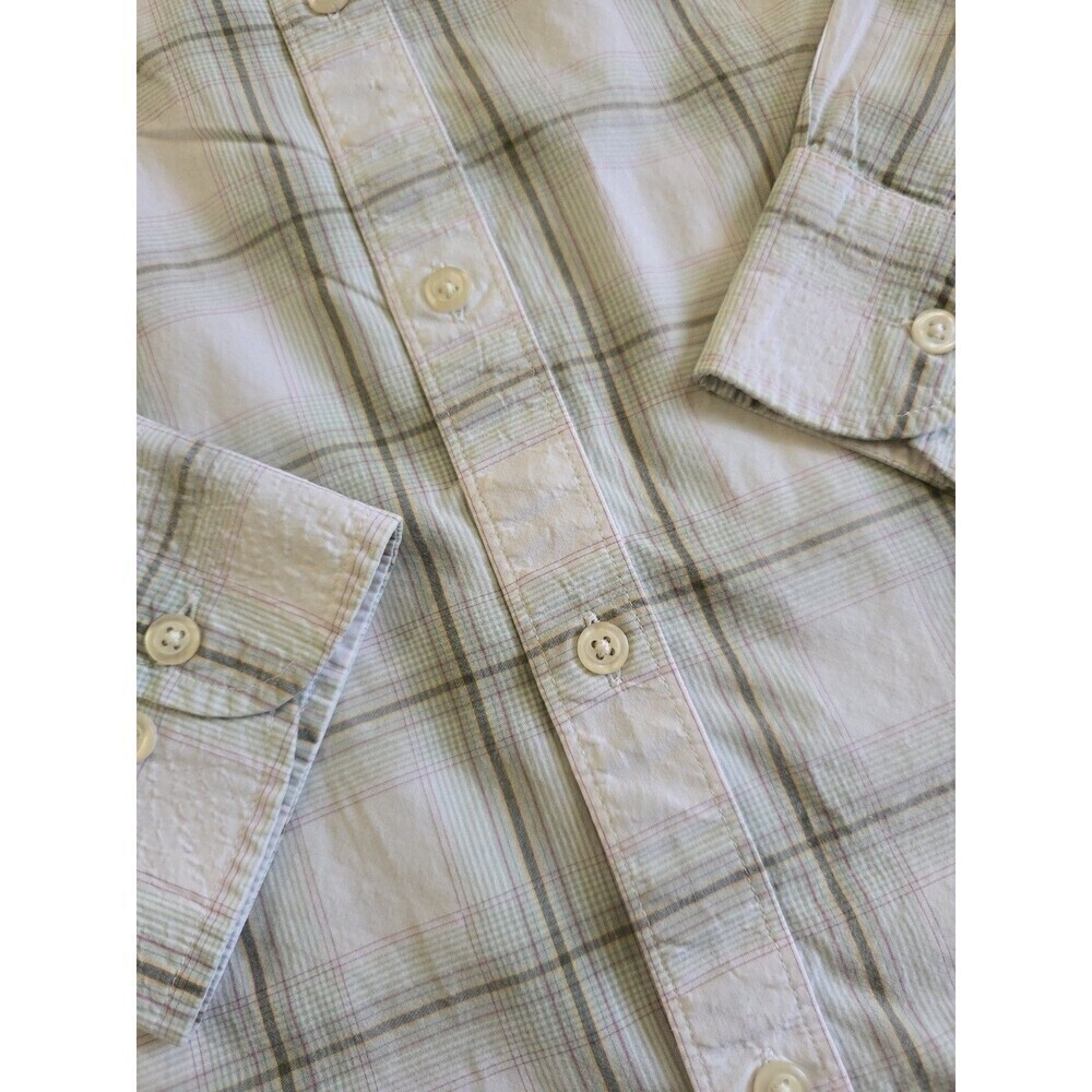 Bonobos Tailored Fit Shirt Mens Size Large Long Green White Plaid Button Down - Picture 13 of 14